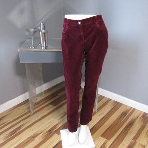 WHBM Burgundy Wine Corduroys Slim Leg Size 10R